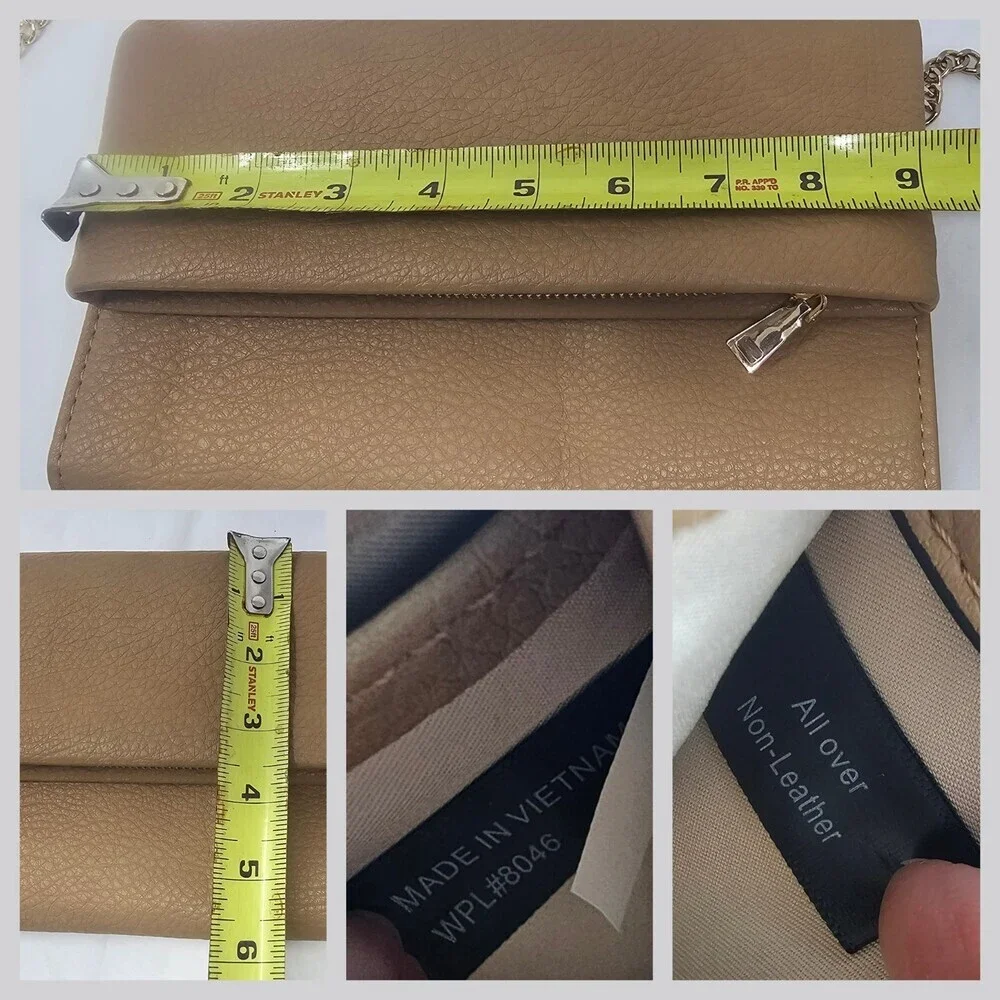 I.N.C. International Concepts Tan Averry Tunnel Convertible Clutch Crossbody